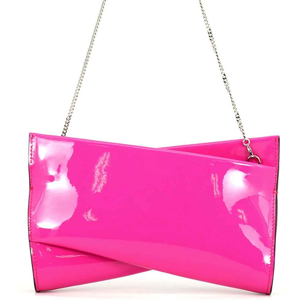 Christian Louboutin Chain Shoulder Bag Patent Vernis Leather Clutch